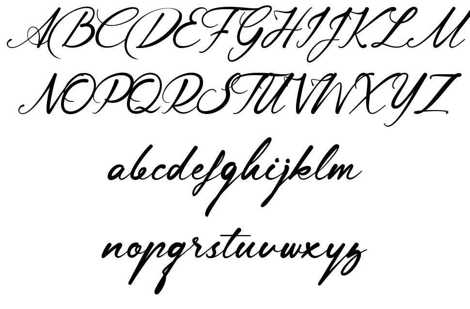 Lingerhend font Örnekler
