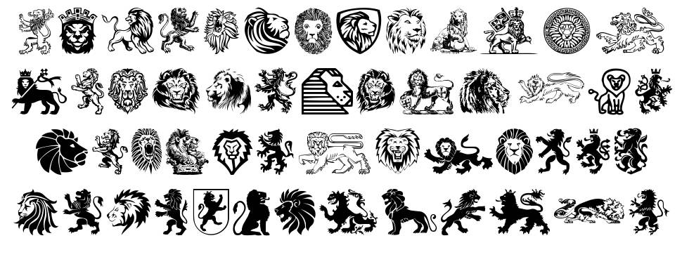 Lions font specimens
