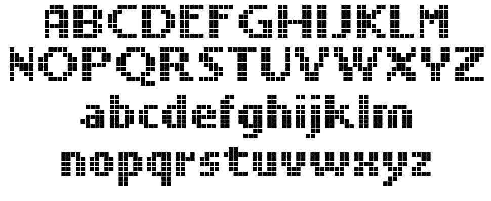 LL Pixel font specimens