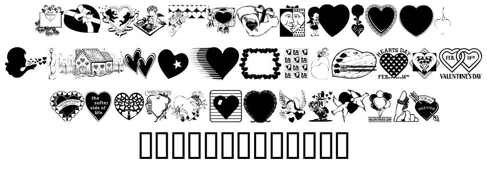 LM Valentines 1 font specimens