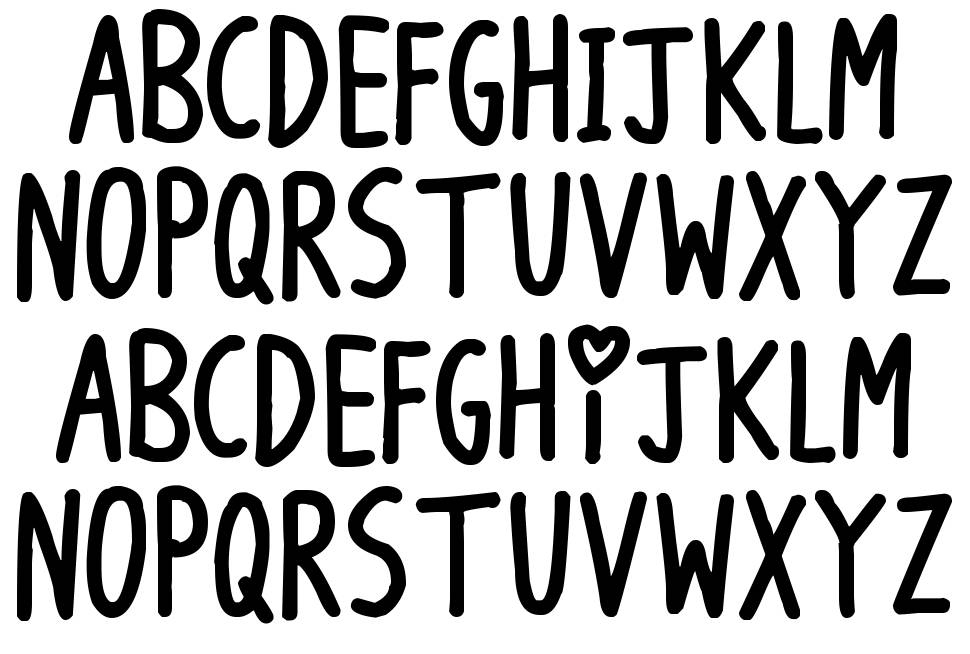 Long Loving Letters font specimens