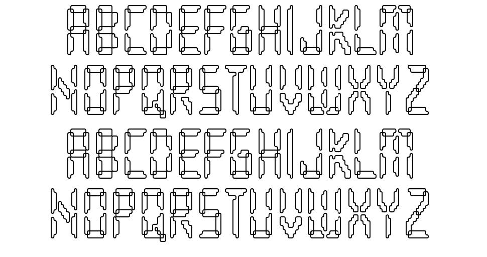 Loopy font specimens