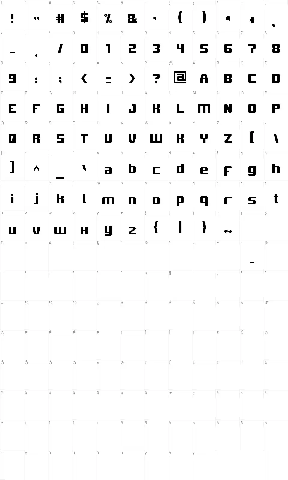 Love Is Attentionfont character map