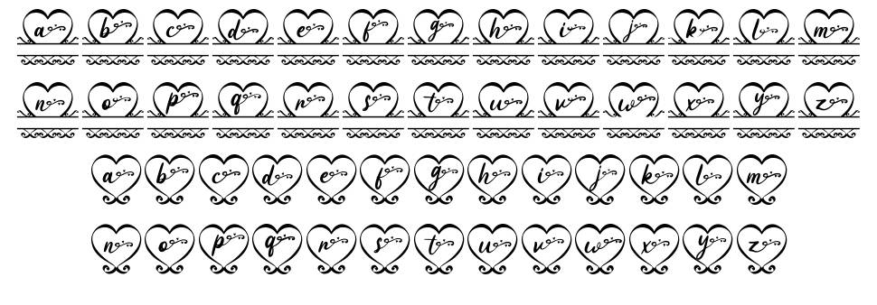 Love Pendant Monogram font specimens