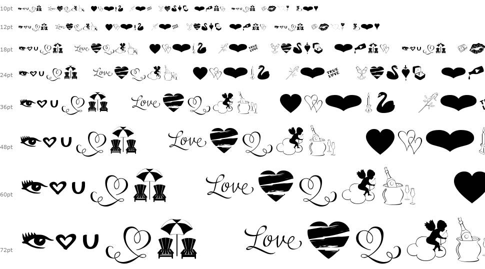 Love Romance шрифт Водопад