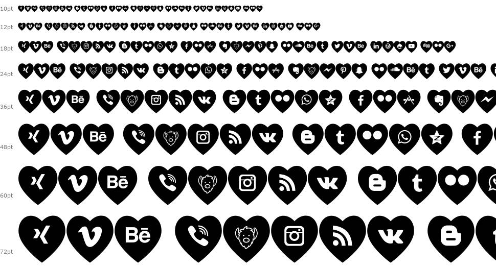 Love Social Media font Waterfall