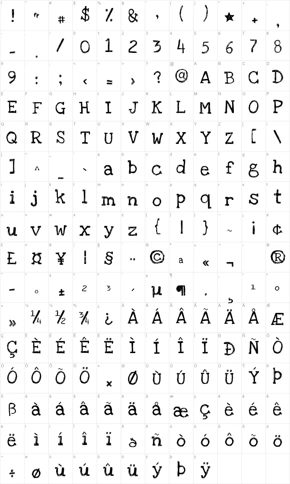 Love Ya Like A Sisterfont character map