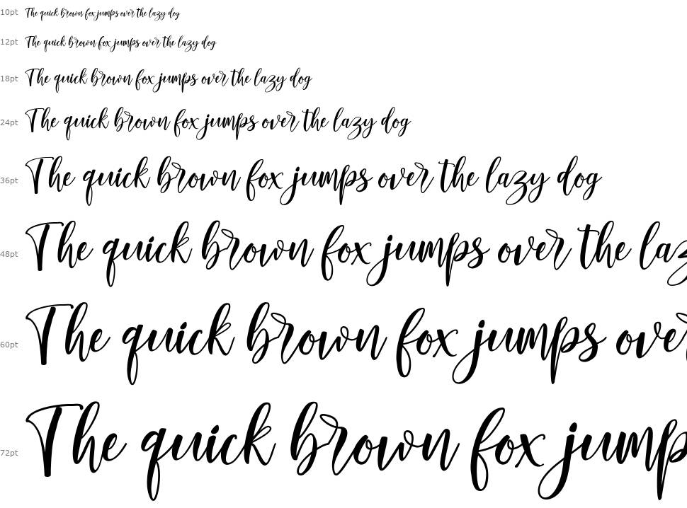 Lovely Buttering Script font Waterfall