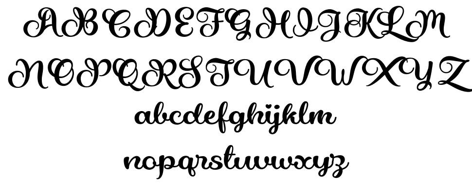 Lovely Script font specimens