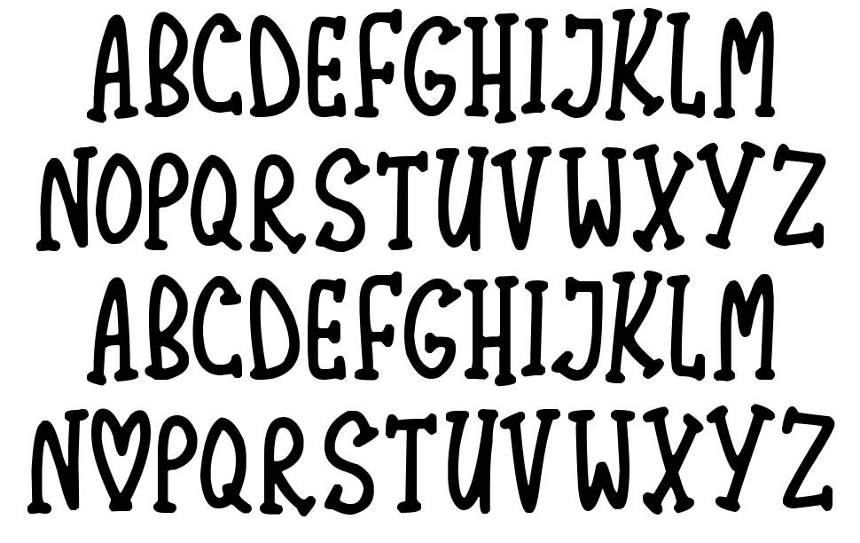 Lovely Serifs 字形 标本