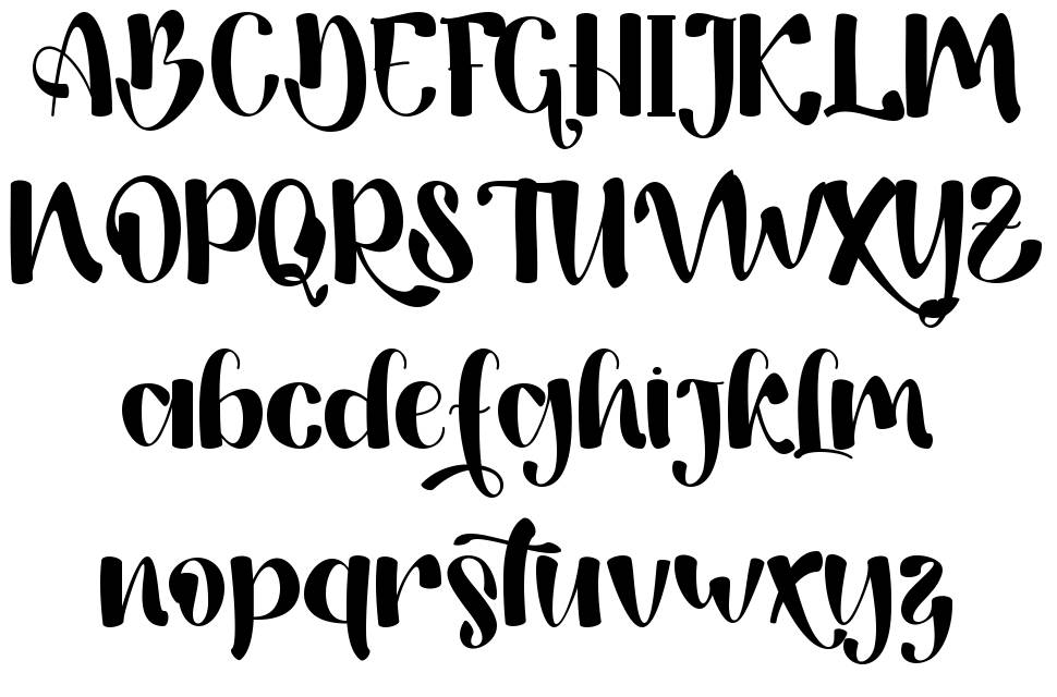 Loventha font specimens