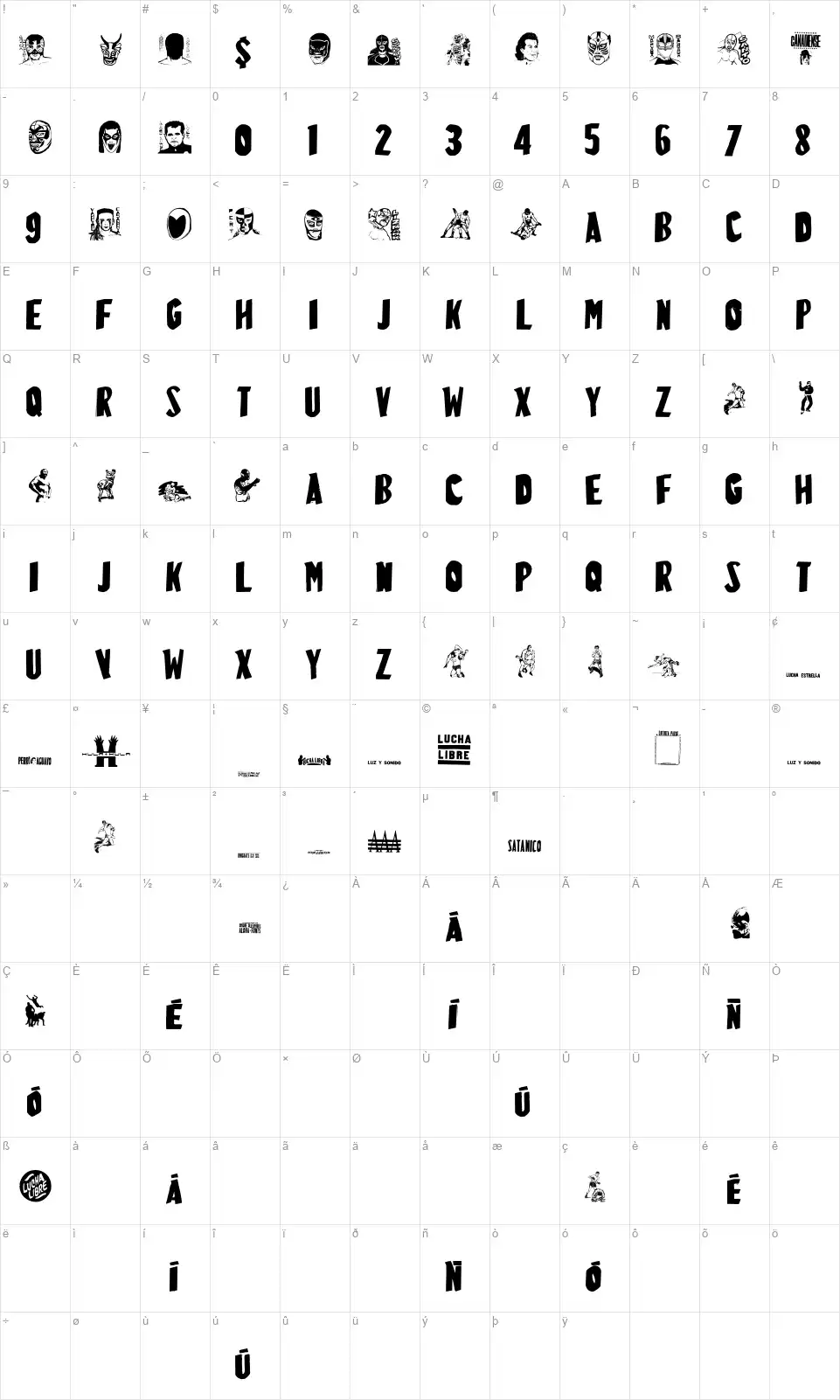 LuchitaPayol LaRudafont character map