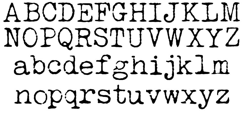 Lucky Typewriter 字形 标本