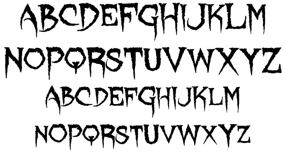 Lycanthrope font Örnekler