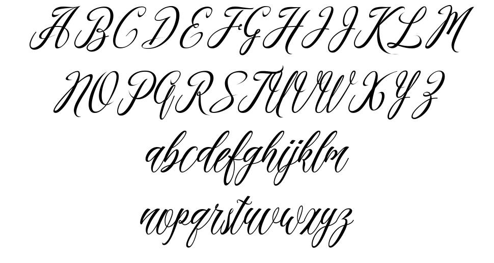 Madania Script font specimens
