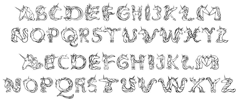 Magical Unicorn font Örnekler