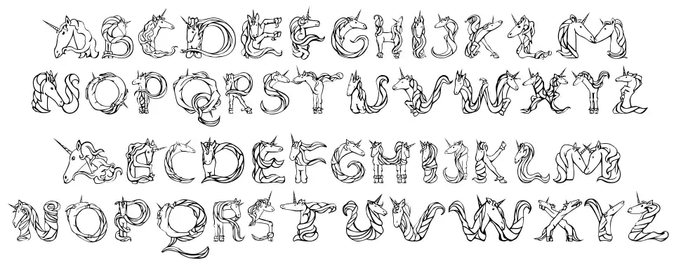 Magical Unicorn font Örnekler