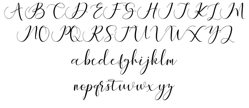 Maheria Script font specimens