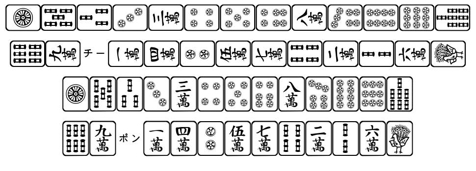 Mahjong písmo Exempláře