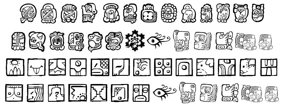 Maia ideograph font Örnekler