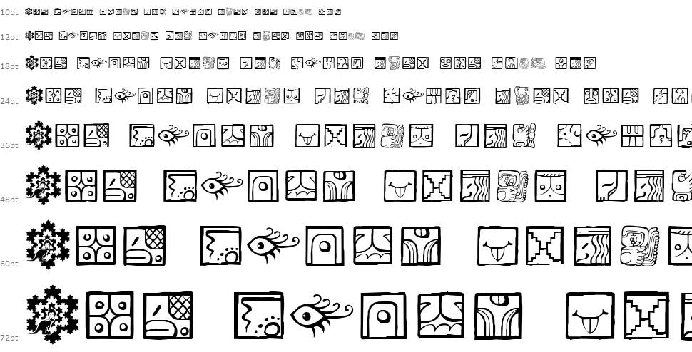 Maia ideograph písmo Vodopád