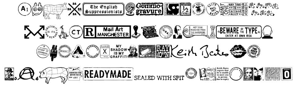 MailArt Graphics font specimens