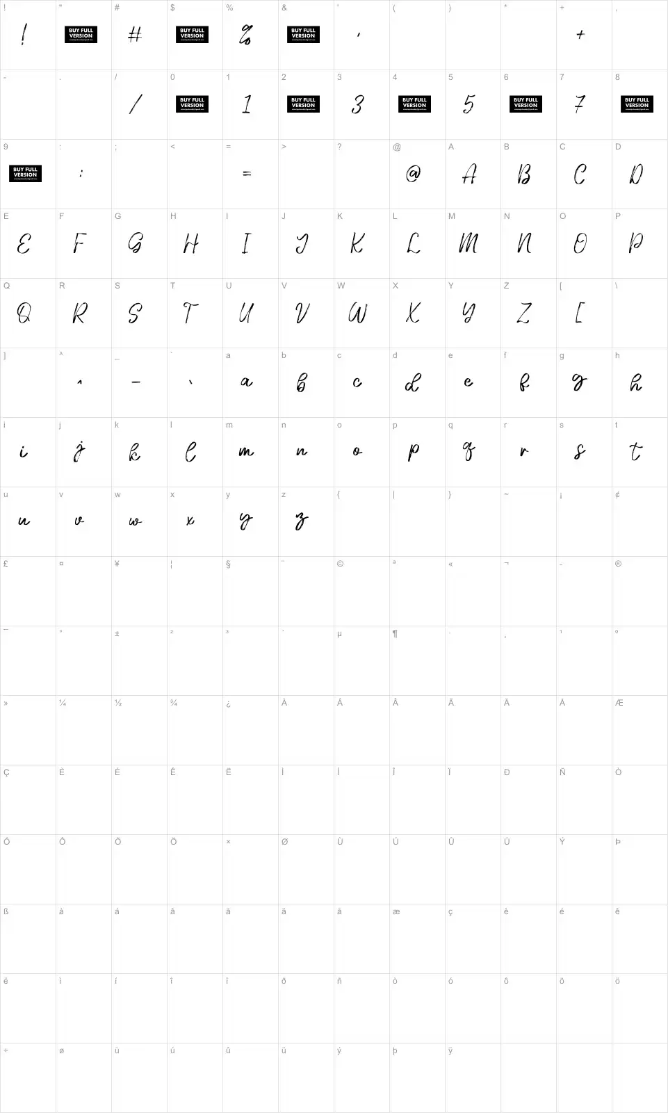 Majestic Paradise Map Majestic Paradisefont character map