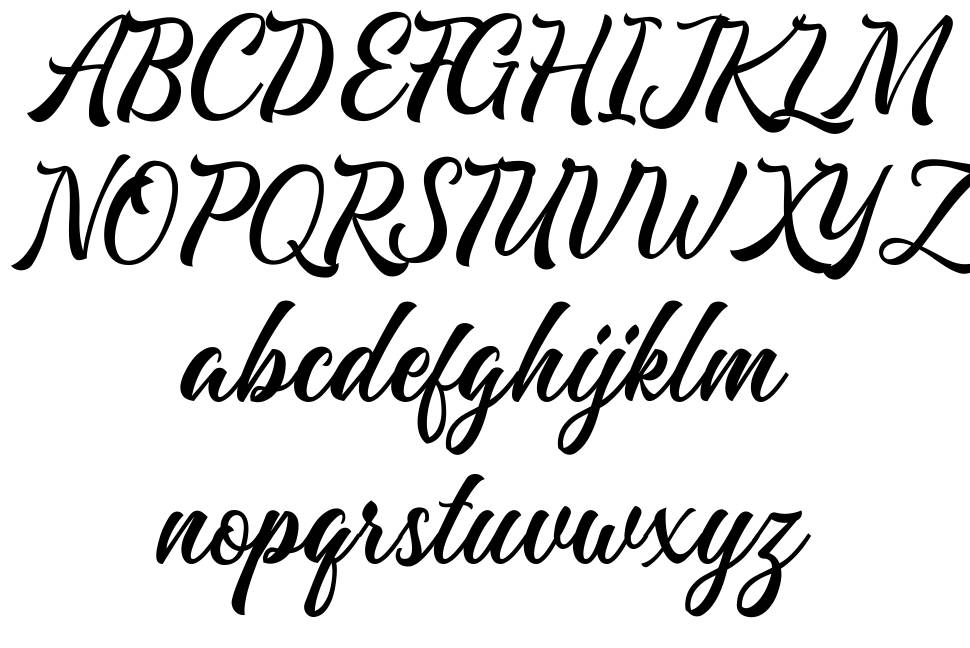 Majestika Script font specimens