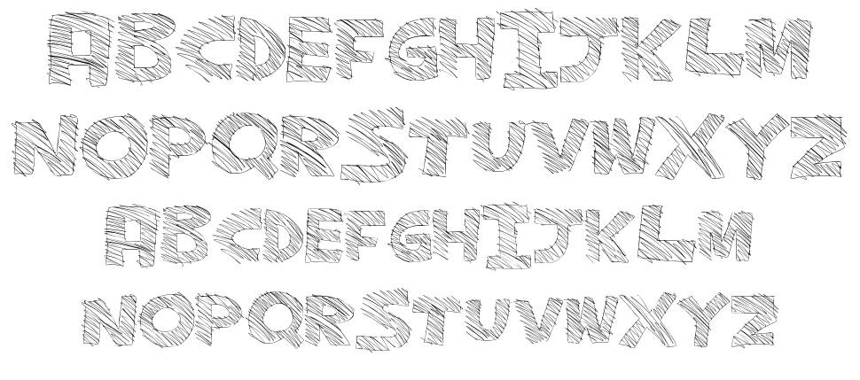 Major Sketchy フォント 標本