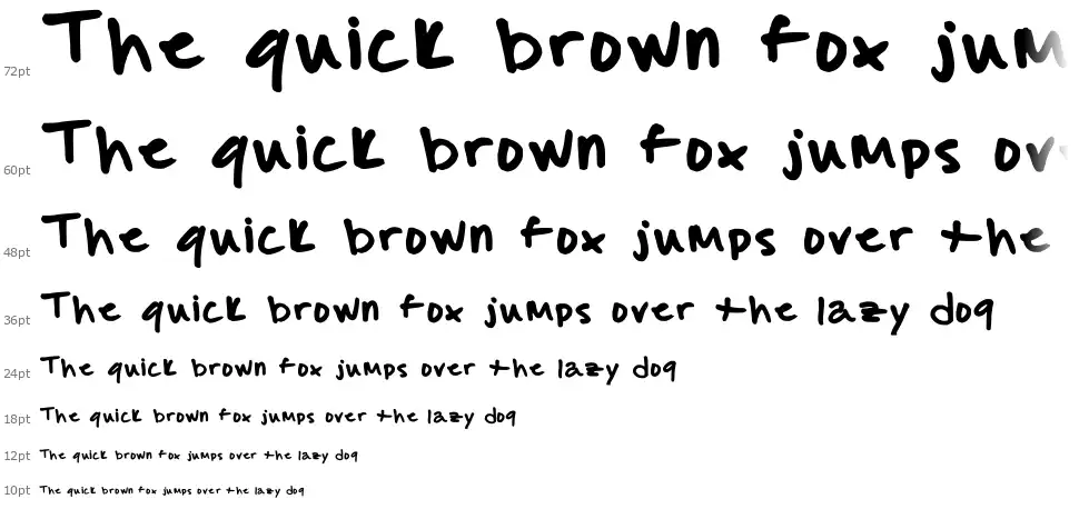 Malcolm's handwritingfont waterfall