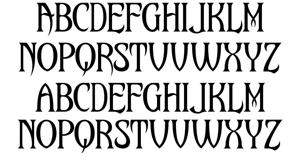 Maleficio font specimens