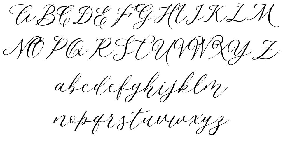 Malliandra Script font specimens