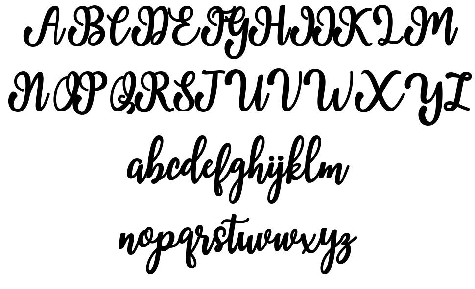 Manda Script font specimens
