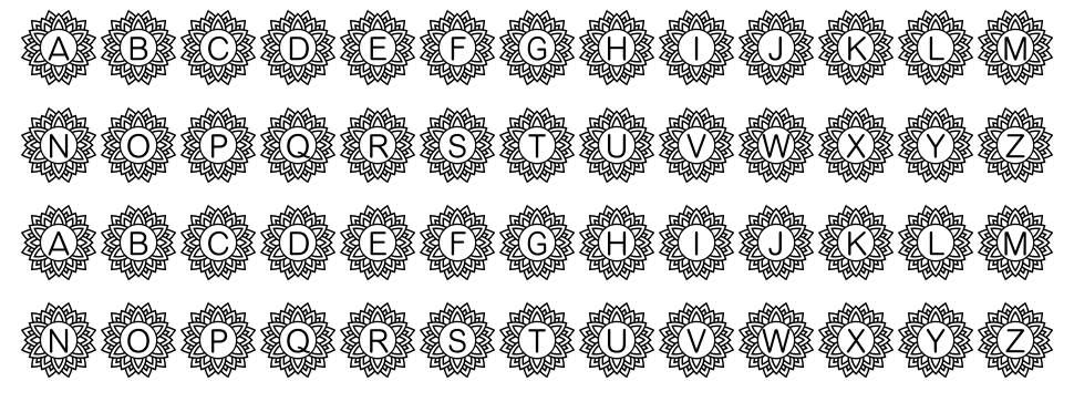 Mandala Mono font Örnekler