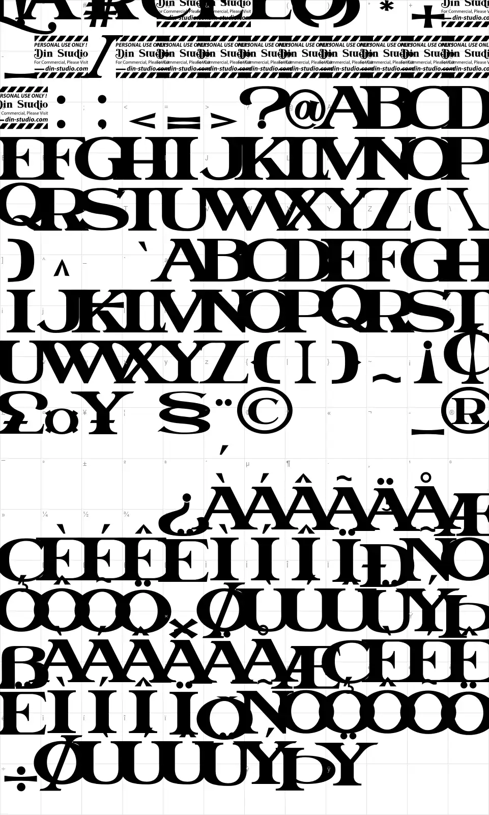 Marcelofont character map
