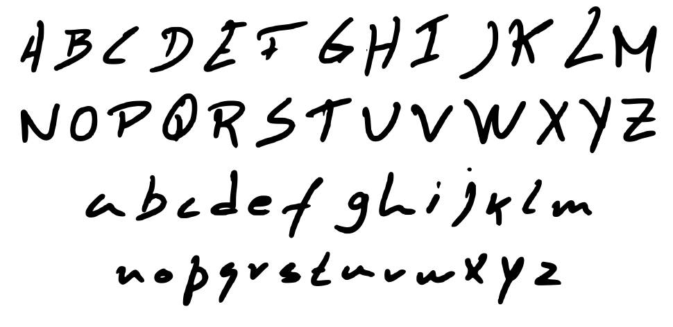 Marco handwrite fuente Especímenes