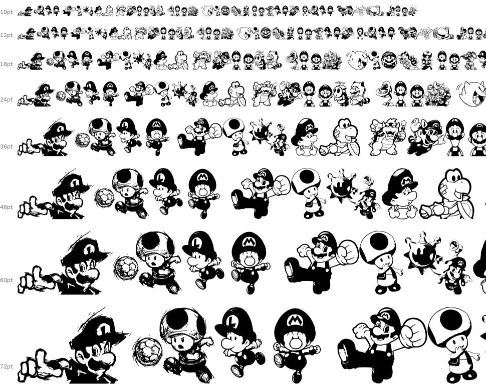 Mario and Luigi 字形 Waterfall