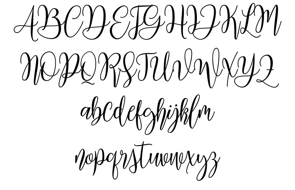 Mariposa Script font specimens