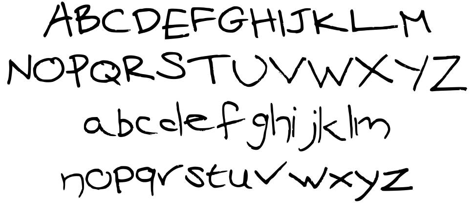 Mari's Handwriting police spécimens