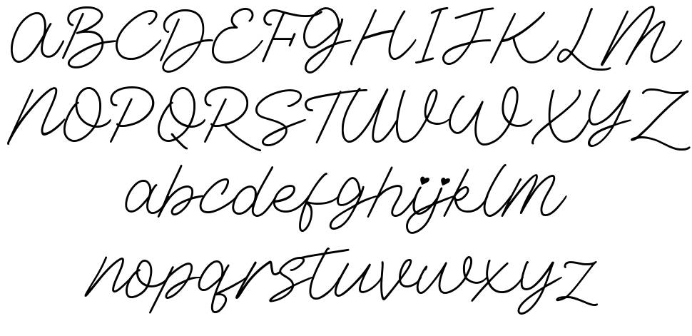 Marnilla Signature font specimens