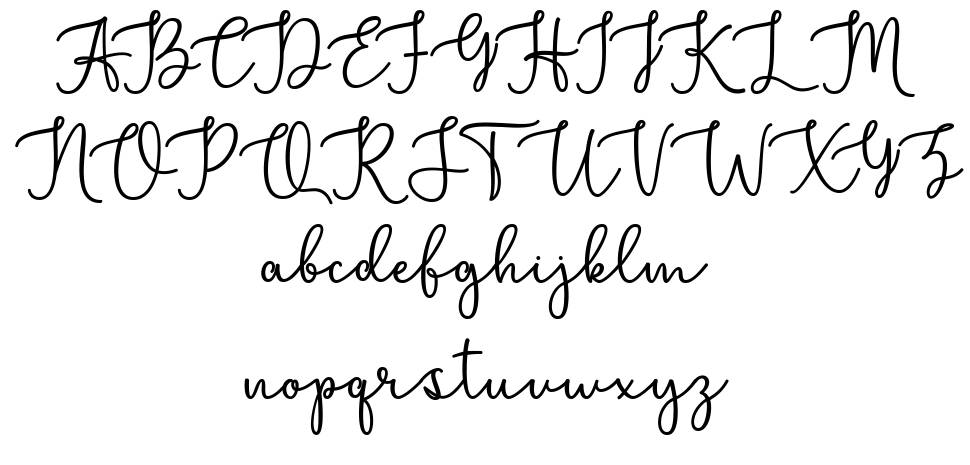 Marshella Script font specimens