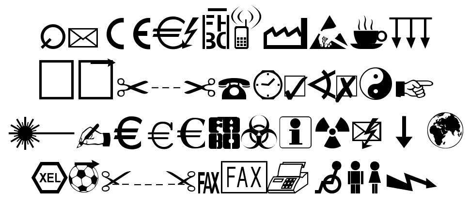 Martin Vogel's Symbols fonte Espécimes