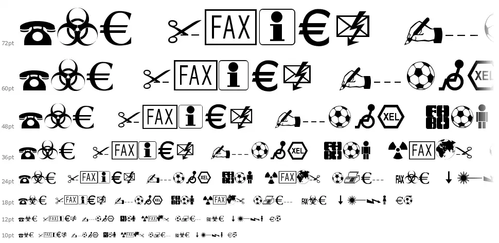 Martin Vogel's Symbols font Şelale