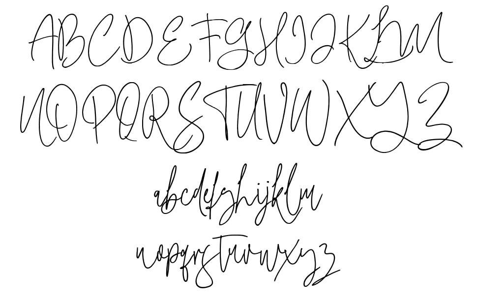 Maryline Signature font specimens