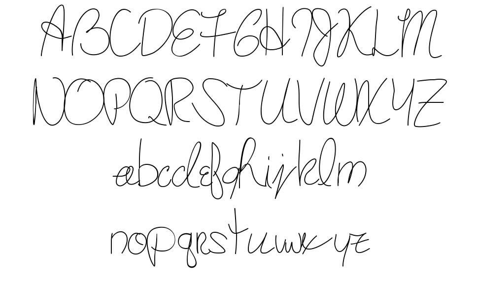 Mary's Handwriting písmo Exempláře