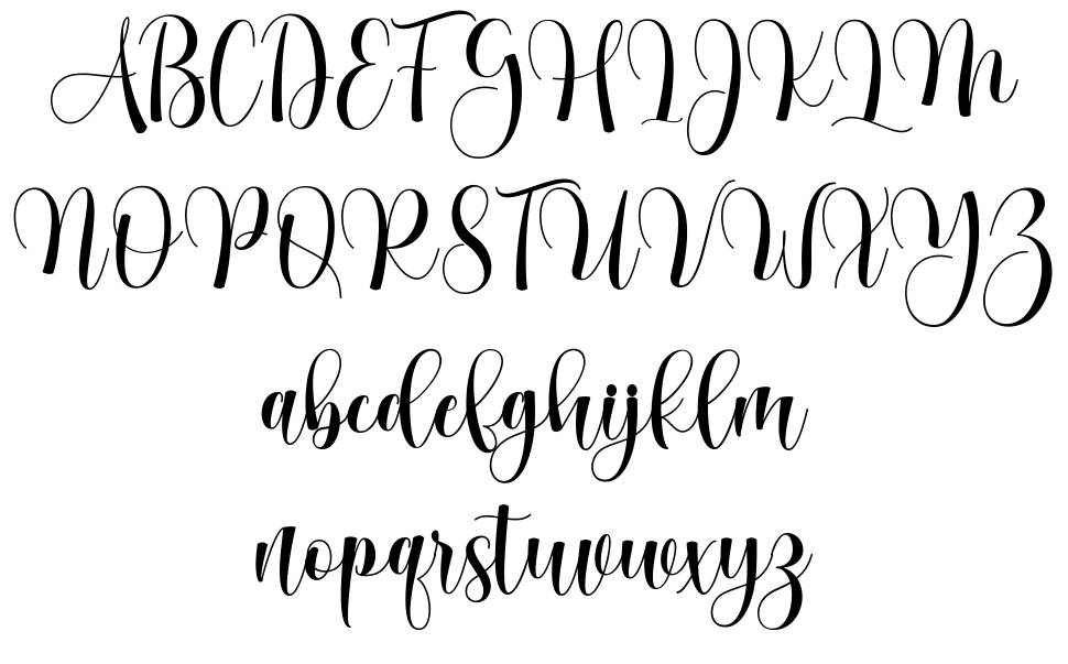 Mathilda Script font specimens