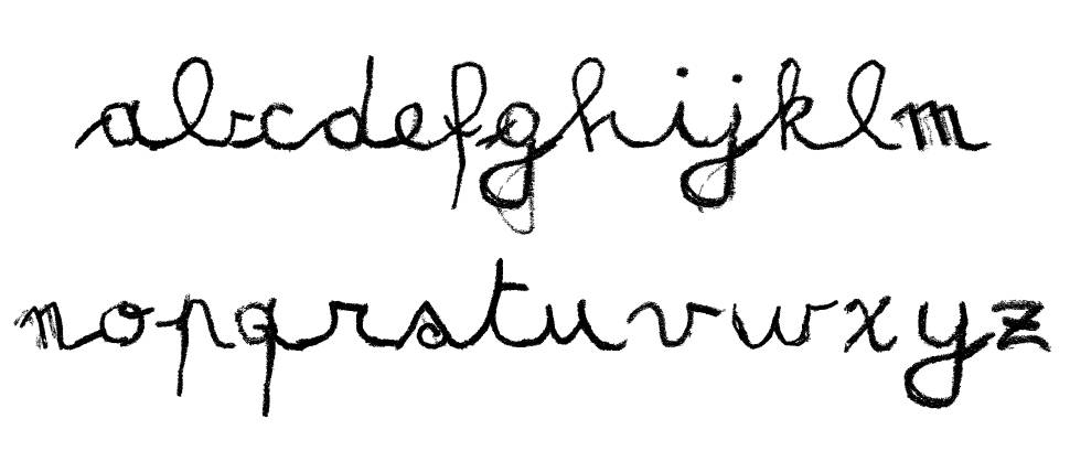 Matildas Grade School Hand Script 字形 标本