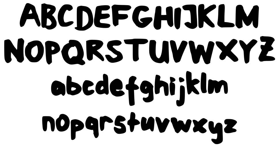 Mat's Fat Handwriting font specimens