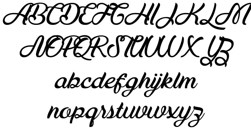 Maudy Script font specimens