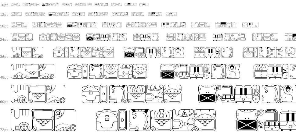 Maya Calendric шрифт Водопад